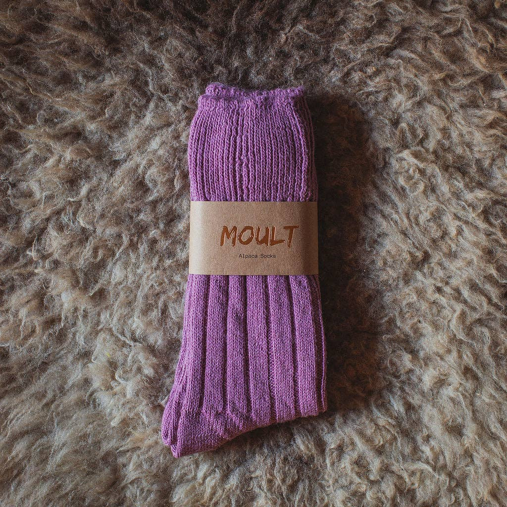 Alpaca Socks In Lilac: Small (UK4-7) - Precious Sparkle