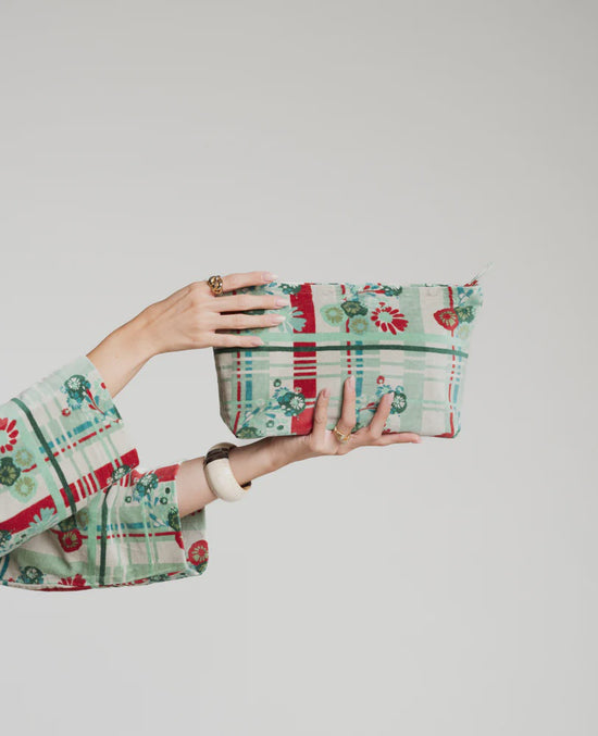 Les Touristes Washbag Velvet Dundee Sauge - Precious Sparkle