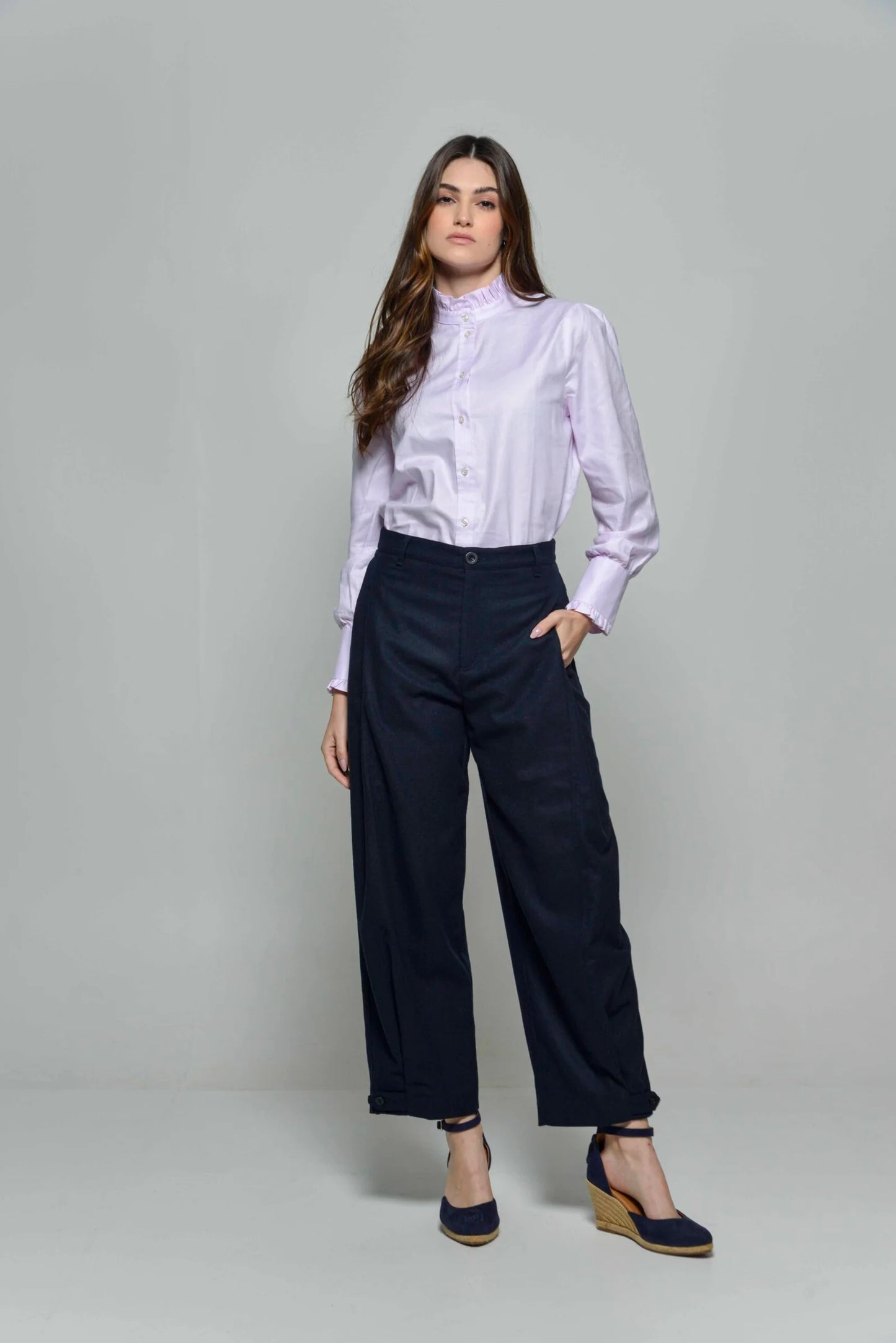 Hartwell Antonella Navy Flannel Trousers