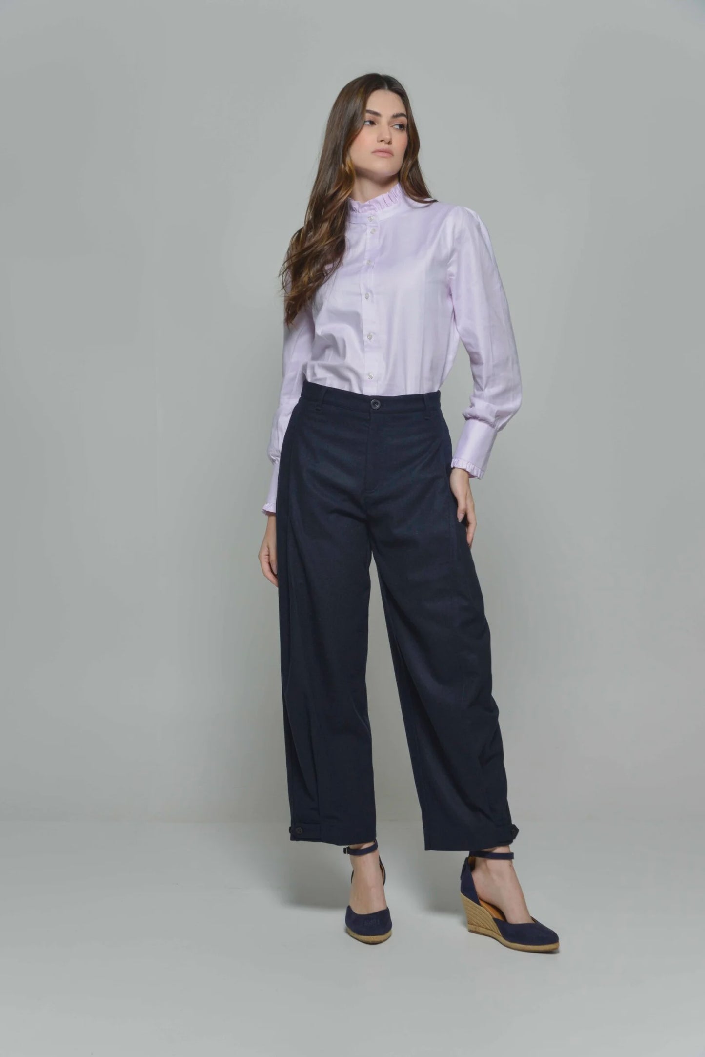 Hartwell Antonella Navy Flannel Trousers