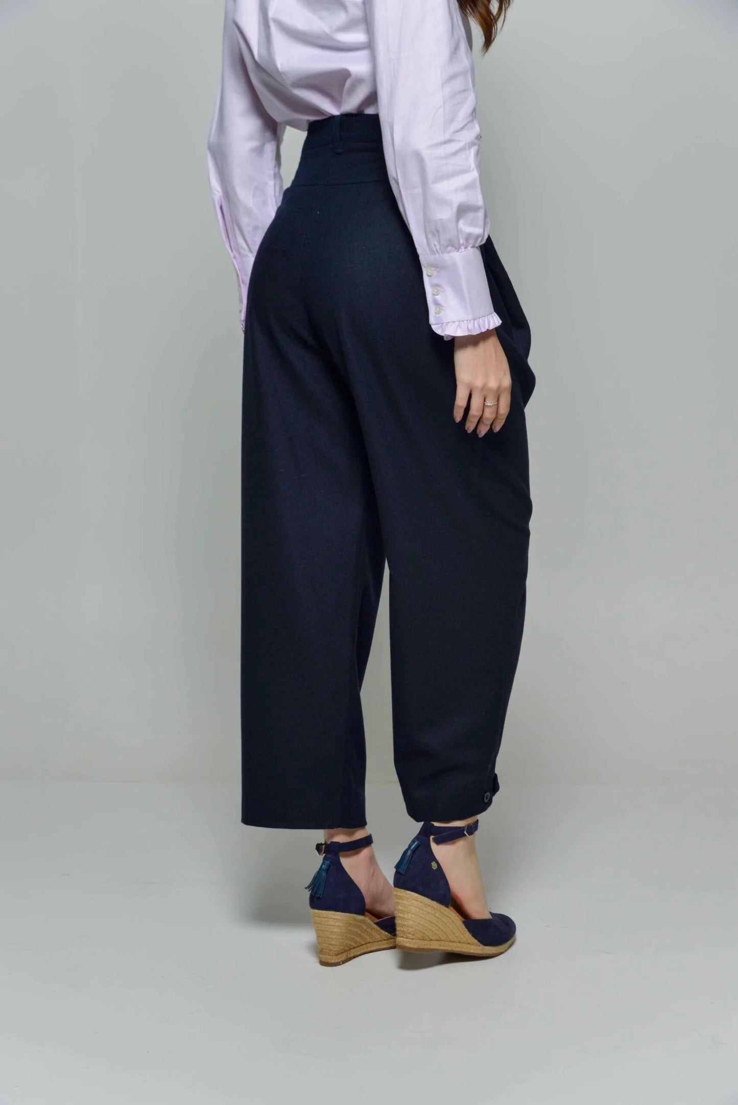 Hartwell Antonella Navy Flannel Trousers