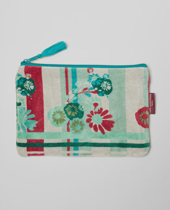 Les Touristes Medium Pouch Velvet Dundee Sauge - Precious Sparkle