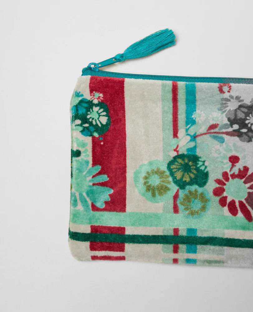 Les Touristes Medium Pouch Velvet Dundee Sauge - Precious Sparkle
