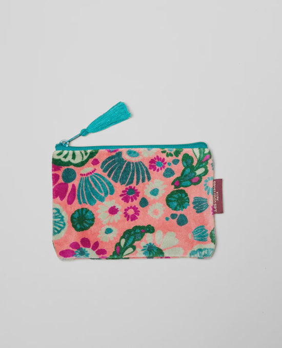Les Touristes Small Pouch Velvet Molly Coral - Precious Sparkle