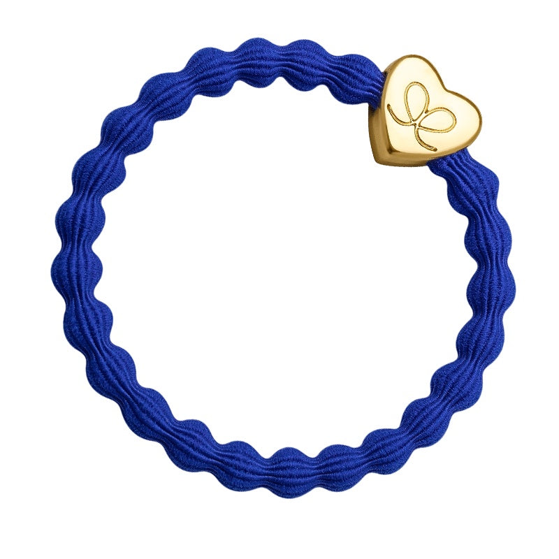 By Eloise Bangle Band Gold Heart Royal Blue - Precious Sparkle