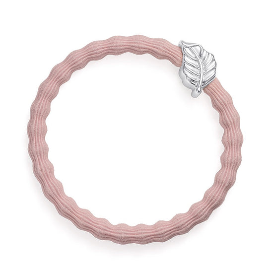 By Eloise Bangle Band | Silver Leaf | Soft Pink - Precious Sparkle