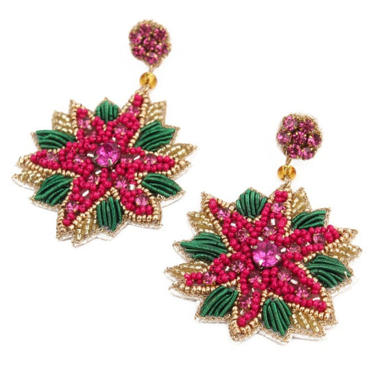 My Doris Christmas Flower Earrings - Precious Sparkle