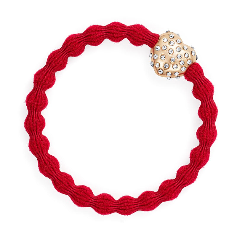 By Eloise Bangle Band Diamante Bubble Heart Cherry Red - Precious Sparkle