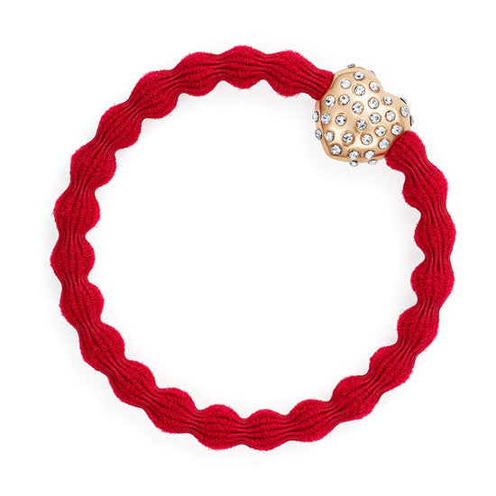 By Eloise Bangle Band Diamante Bubble Heart Cherry Red - Precious Sparkle