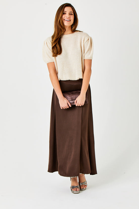 Suzy D Grenada Satin Floaty Maxi Skirt - Precious Sparkle