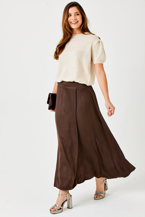 Suzy D Grenada Satin Floaty Maxi Skirt - Precious Sparkle