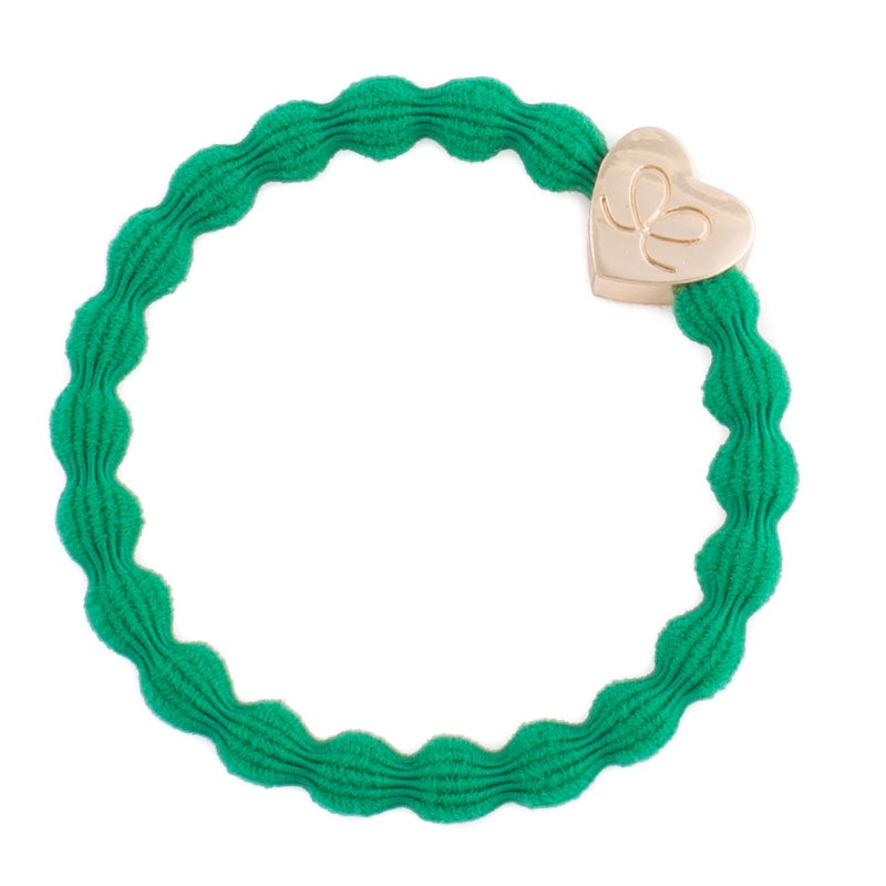 By Eloise Bangle Band Gold Heart Emerald Green - Precious Sparkle