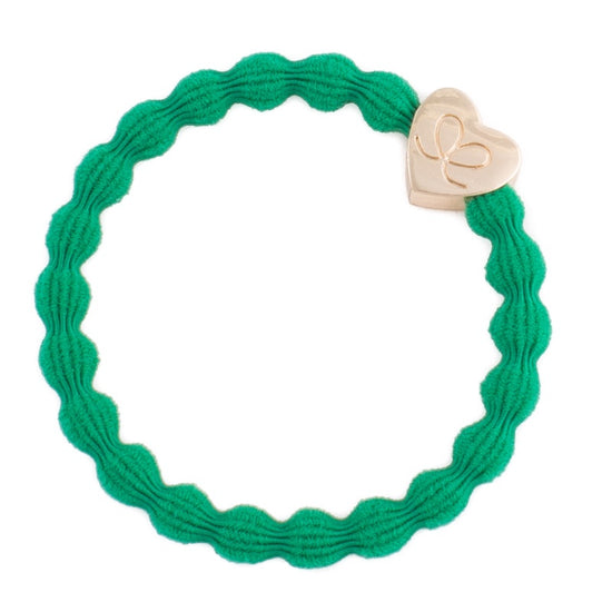 By Eloise Bangle Band Gold Heart Emerald Green - Precious Sparkle