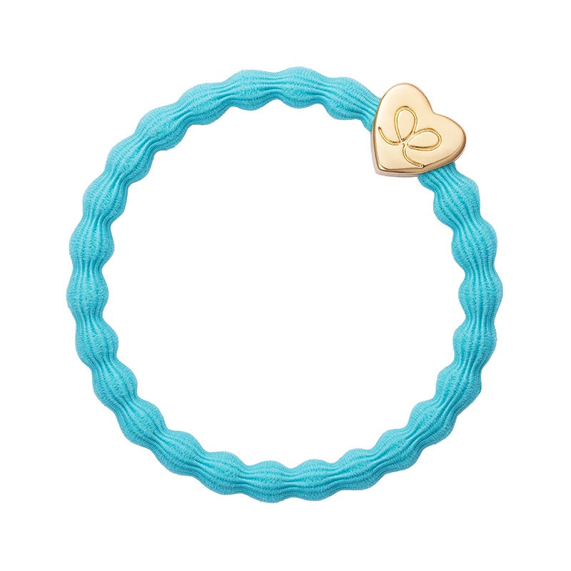 By Eloise Bangle Band Gold Heart Neon Blue - Precious Sparkle