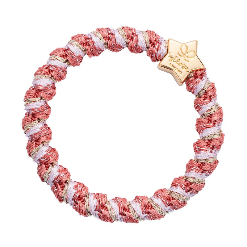 By Eloise Bangle Band Gold Star | Woven Pink Sands - Precious Sparkle