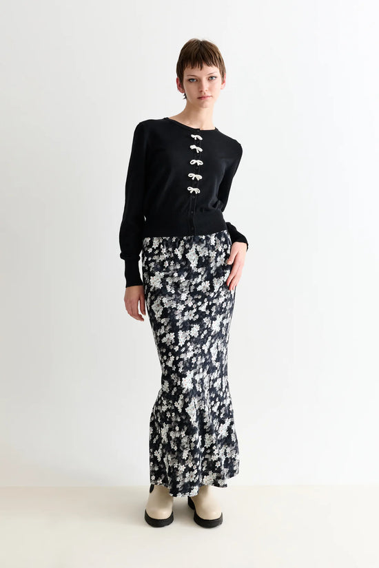 Louche Ives Bow Trimmed Cardigan Black - Precious Sparkle