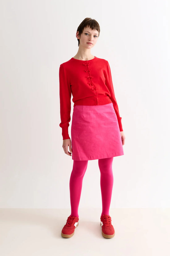 Louche Ives Bow Trimmed Cardigan Red - Precious Sparkle