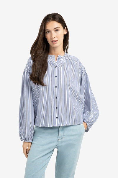 Yaya Striped Blouse Navy - Precious Sparkle