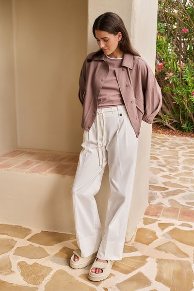 Yaya Pleated Trousers with Drawcord Waist - Precious Sparkle