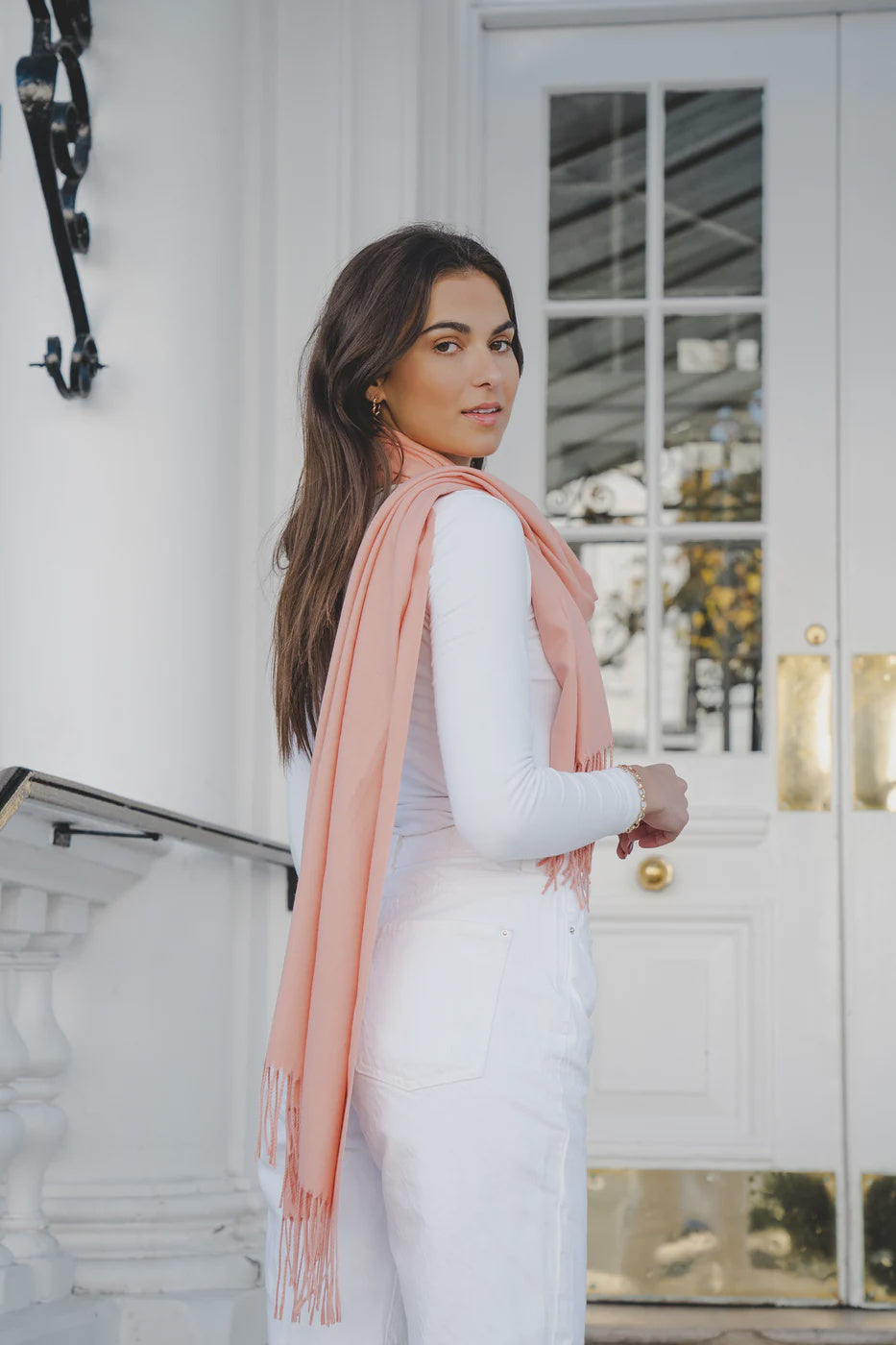 Park Lane Luxury Celine Scarf Pale Peach