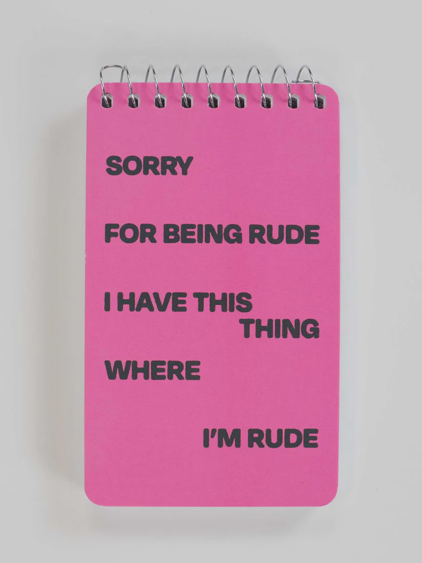 Blue Q Sorry For Being Rude Notepad - Precious Sparkle