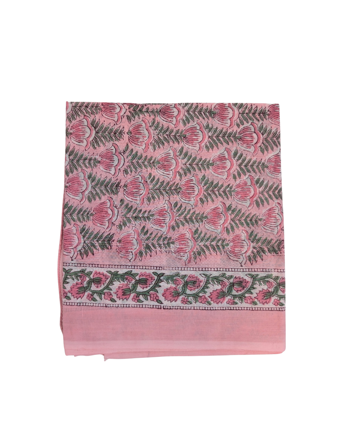 Summer Pink Floral Block Print Cotton Pareo Sarong Scarf - Precious Sparkle