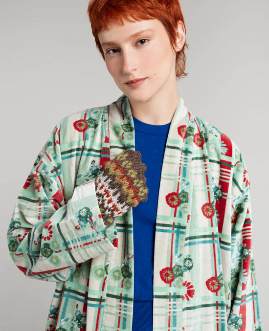 Les Touristes Velvet Kimono Dressing Gown Dundee Sauge - Precious Sparkle