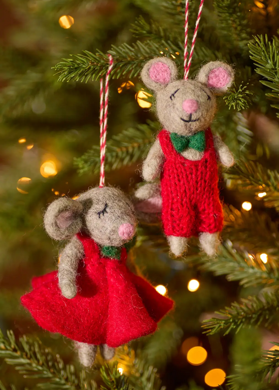 Felt Christmas Mice Ornaments