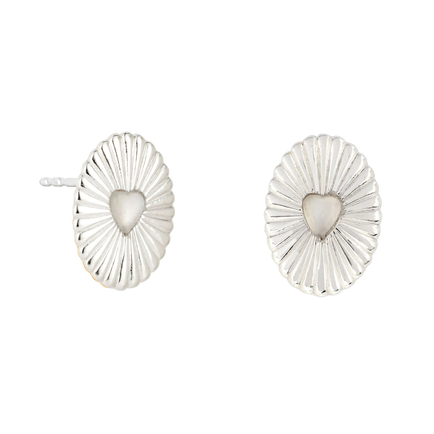 Vurchoo Studs of Hope Celeste Heart Earrings Silver- Moonstone - Precious Sparkle