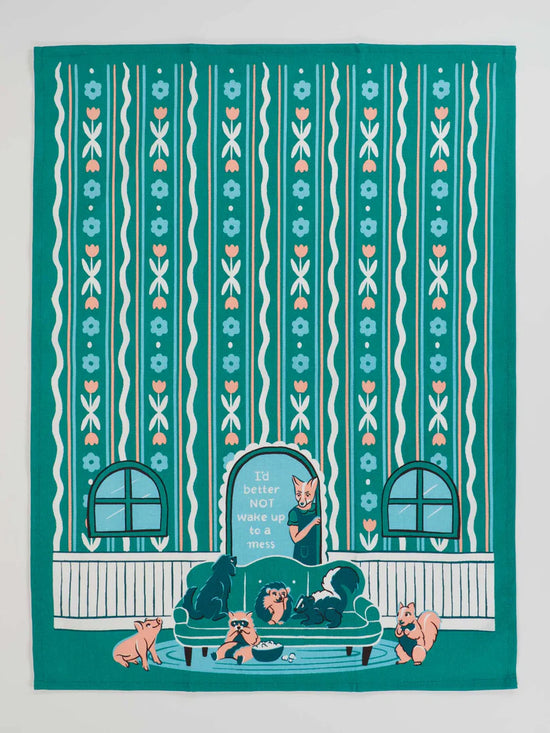 Blue Q I'd Better Not Wake Up To A Mess Dish Towel - Precious Sparkle