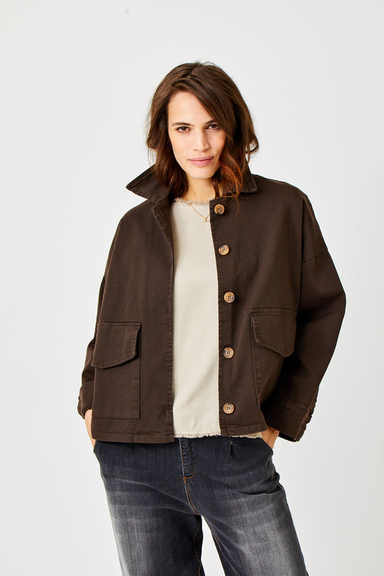 Suzy D Zita Oversized Utility Cord Jacket - Precious Sparkle