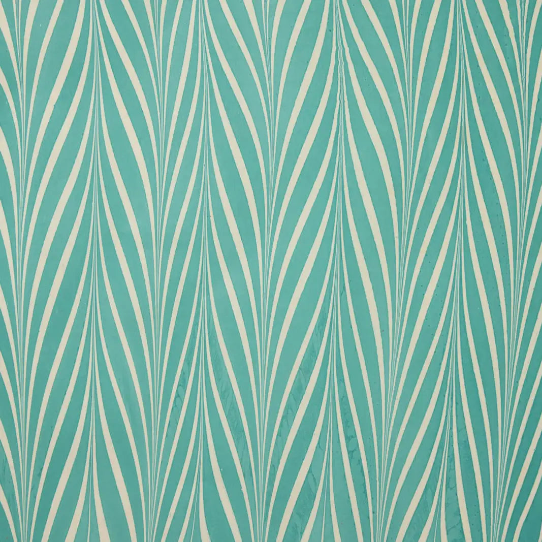 Paper Mirchi Hand Marbled Wrapping Paper - Candy Stripes Turquoise - Precious Sparkle