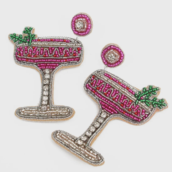 My Doris Berry Fizz Cocktail Beaded Earrings - Precious Sparkle