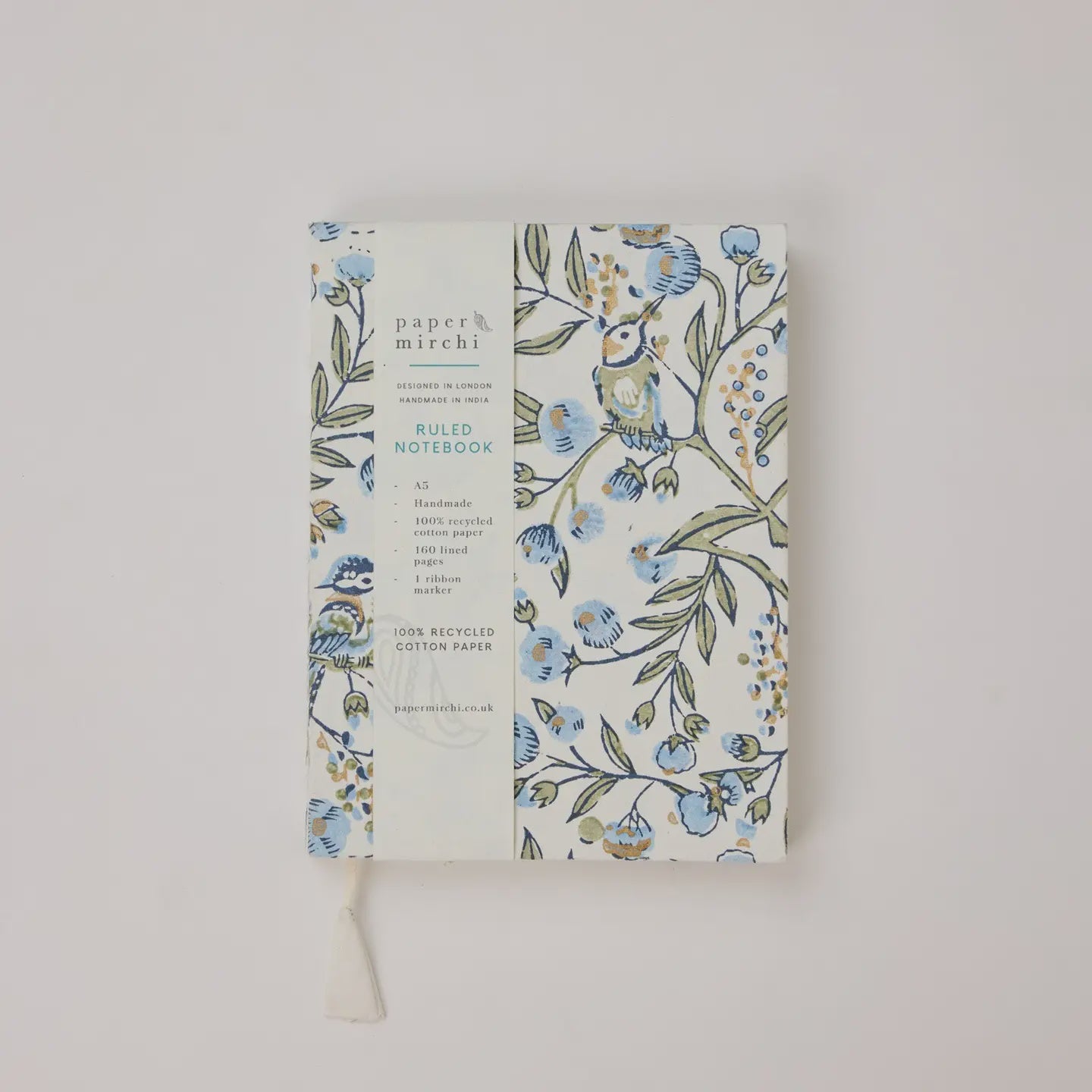 Paper Mirchi A5 Ruled Notebook- Song Birds Blue Stone