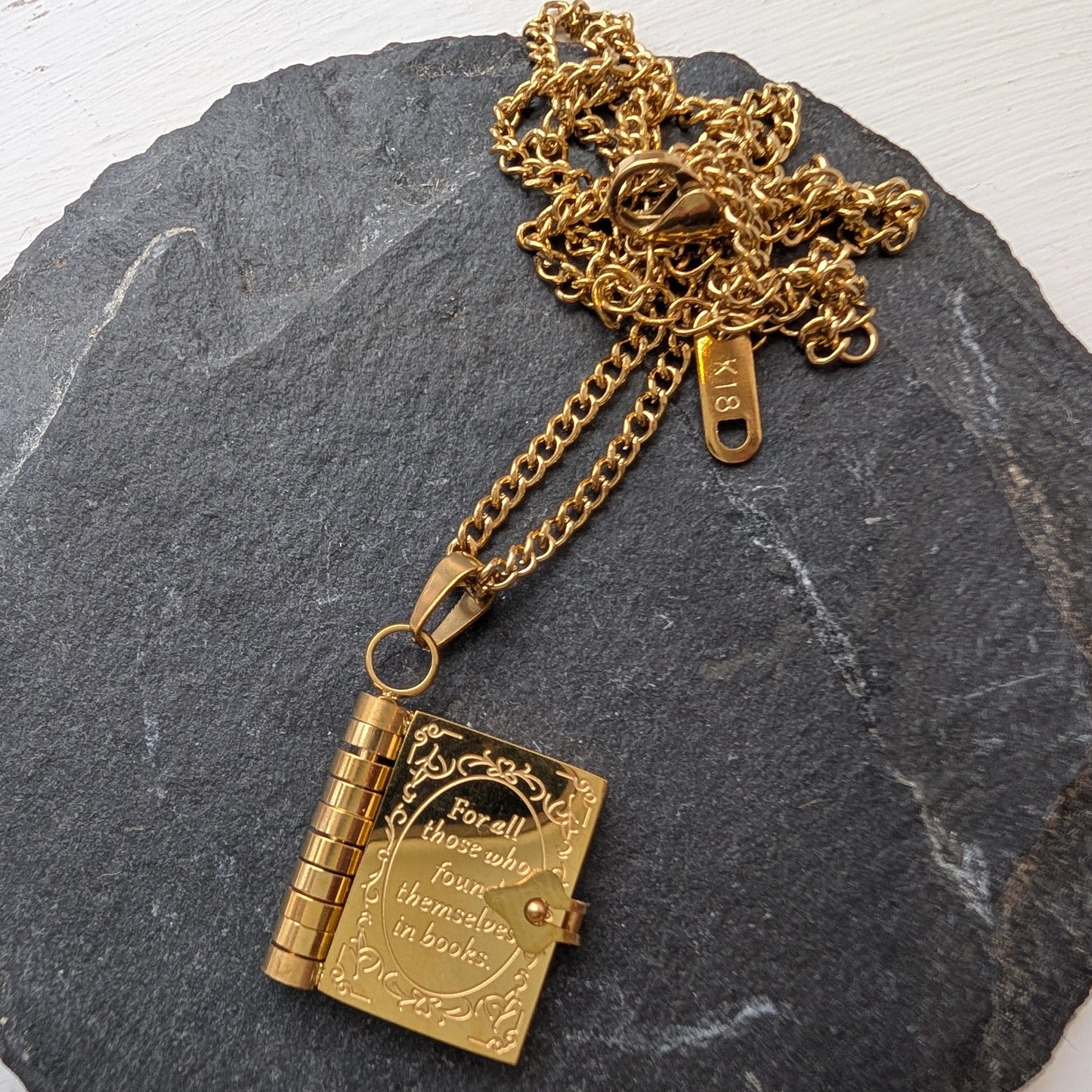 Atelier Piou Piou Jewellery Book Locket Gold Necklace