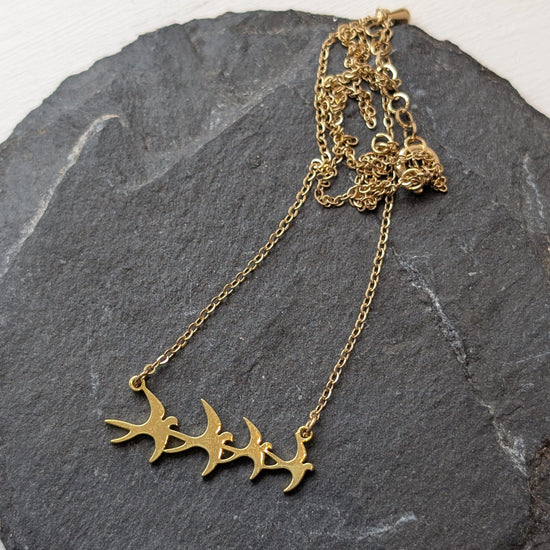 Atelier Piou Piou Jewellery Flock of Birds Gold Necklace