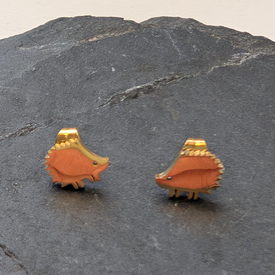 Atelier Piou Piou Jewellery Hedgehog Stud Earrings Gold