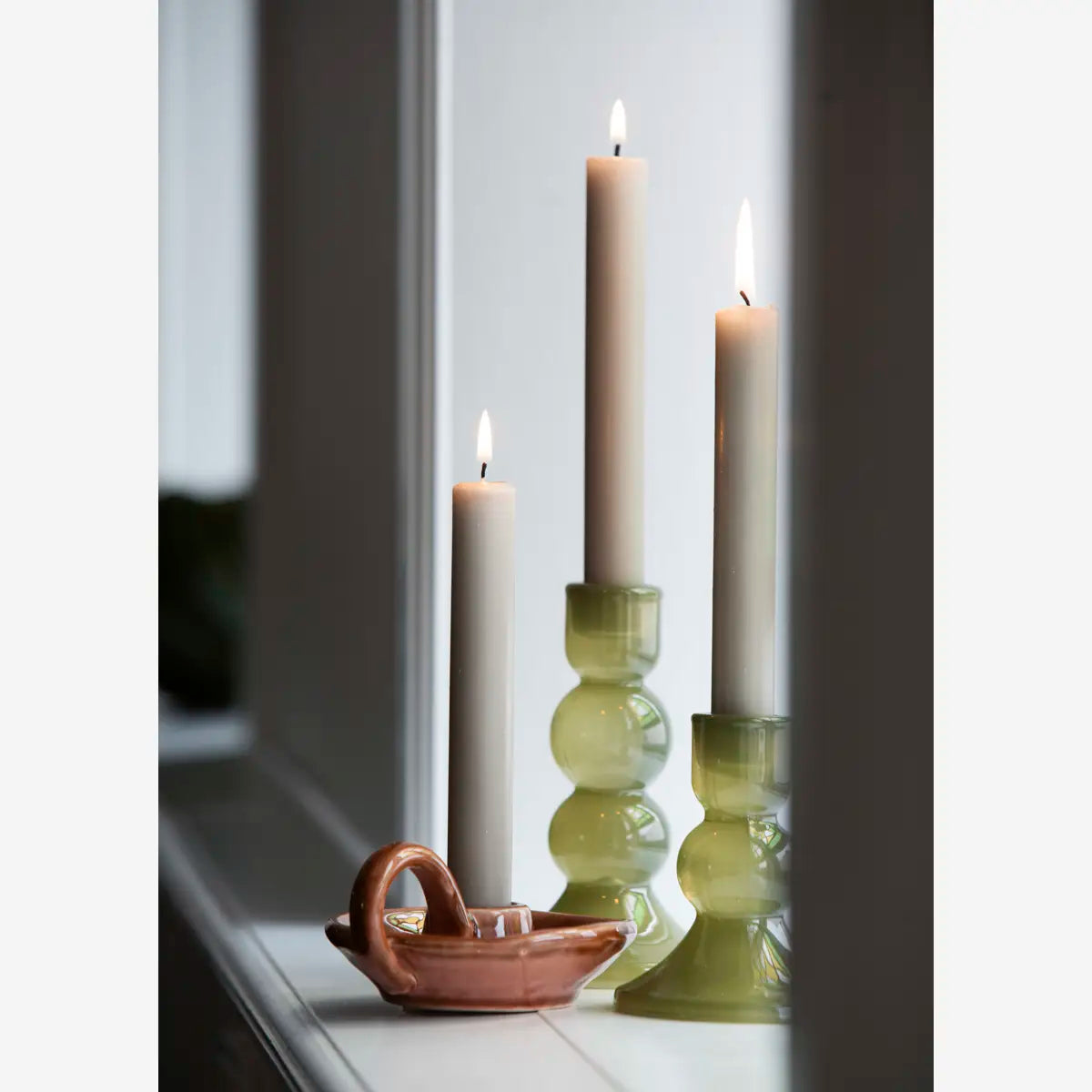 Madame Stoltz Stoneware Candle Holder Rose