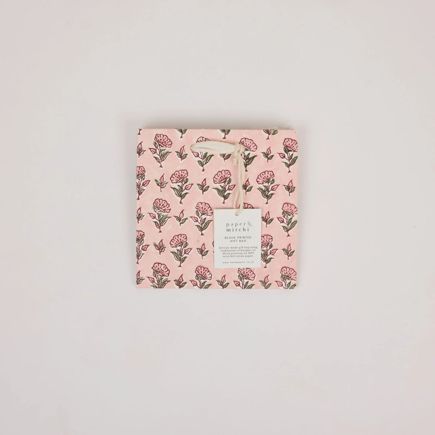 Hand Block Printed Gift Bags Small Blush Refresh - Precious Sparkle