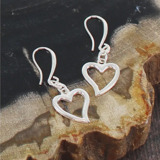 Suzie Blue Heart Charm Earrings