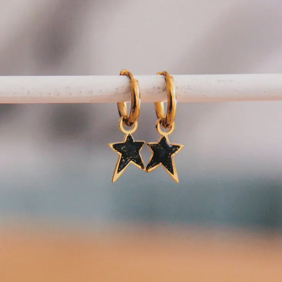 Bazou Jewellery Bazou Rockstar Twinkle Black/Gold Earrings