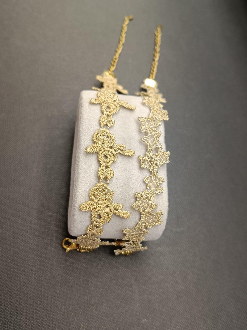 Gold Thread Irregular Pattern Bracelet - Precious Sparkle