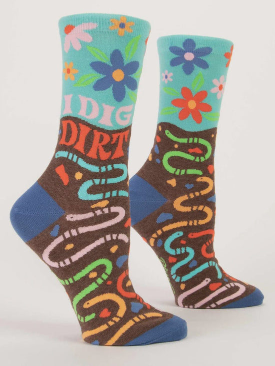 Blue Q Accessories Blue Q I Dig Dirt Ladies Crew Socks