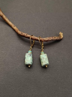 Turquoise Stone Bottle Earrings - Precious Sparkle
