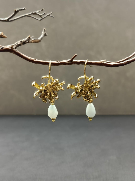 Chrysanthemum Amazonite Earrings - Precious Sparkle