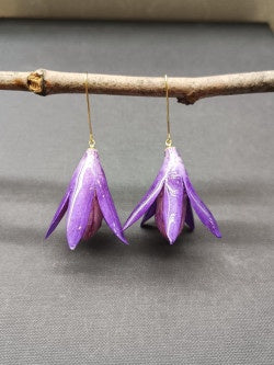 Resin Dried Violet Bluebell Earrings