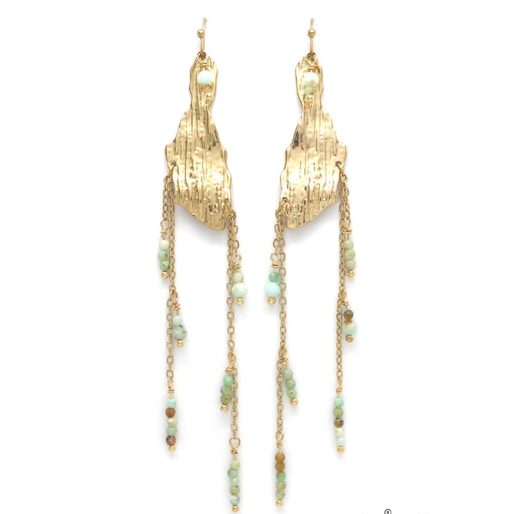 Abstract Shaped Hook Earrings - Amazonite - Precious Sparkle