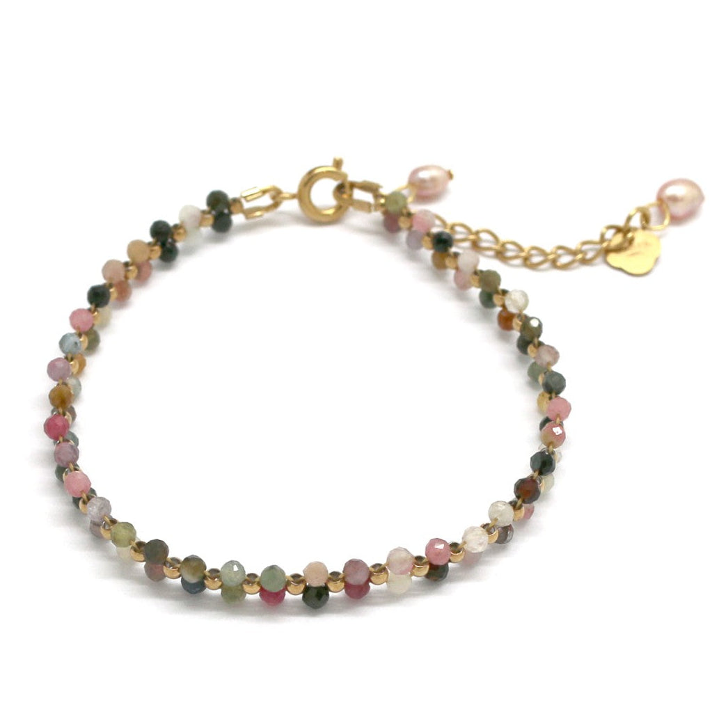 Two-Strand Braided Bracelet with Bead/Stones - Precious Sparkle