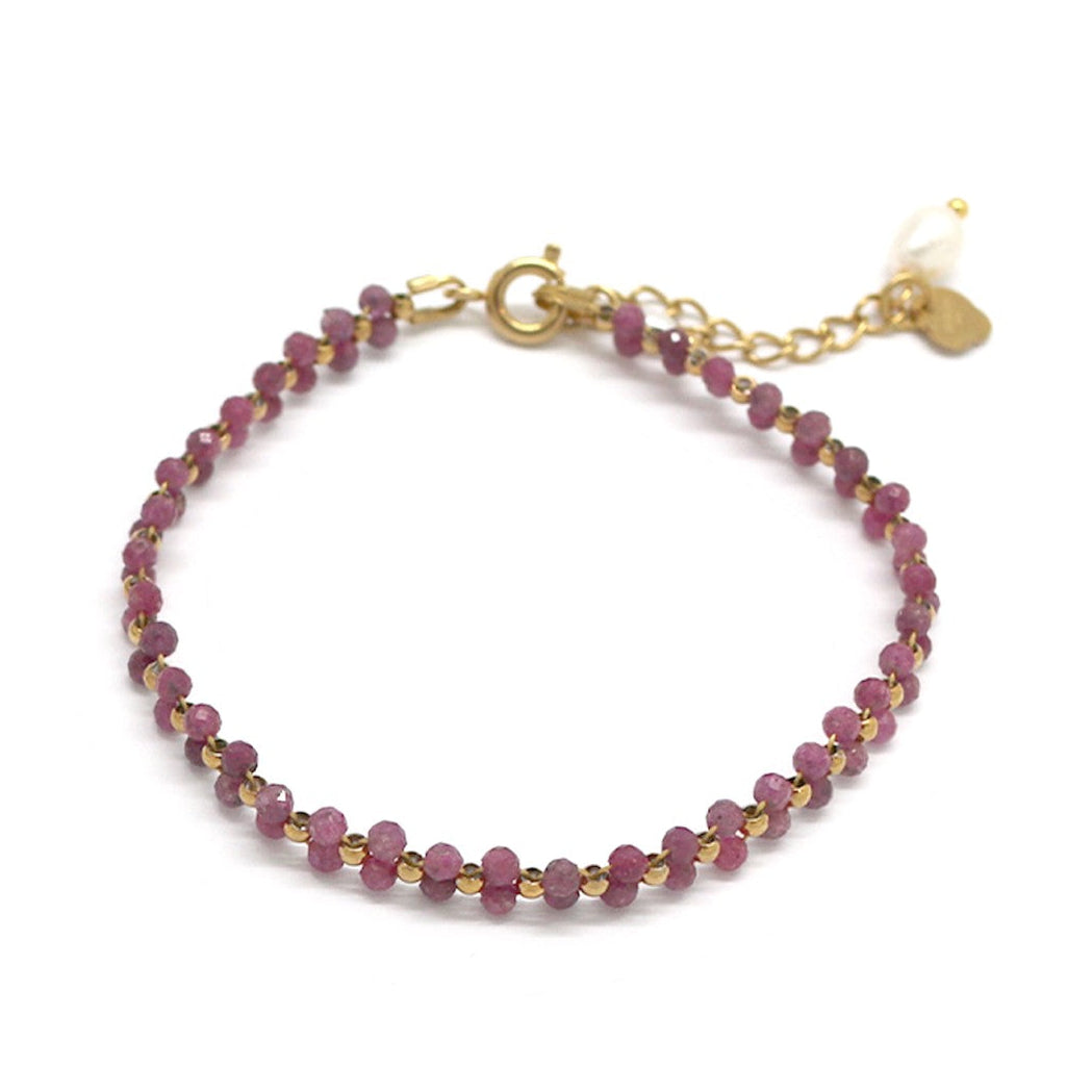 Two-Strand Braided Bracelet with Bead/Stones - Precious Sparkle