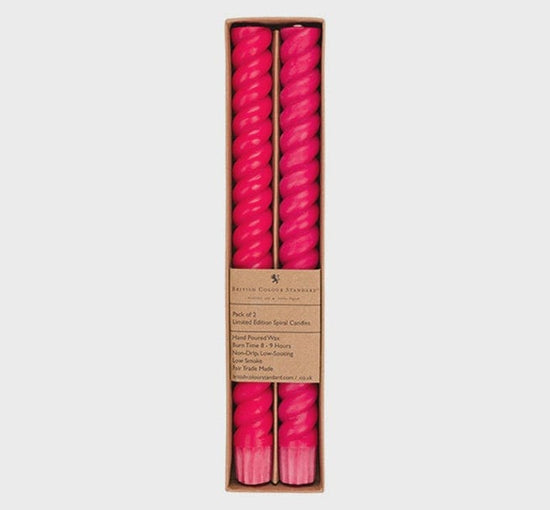 British Colour Standard Homewares British Colour Standard Spiral Solid Oriental Red Dinner Candles - 2 per pack